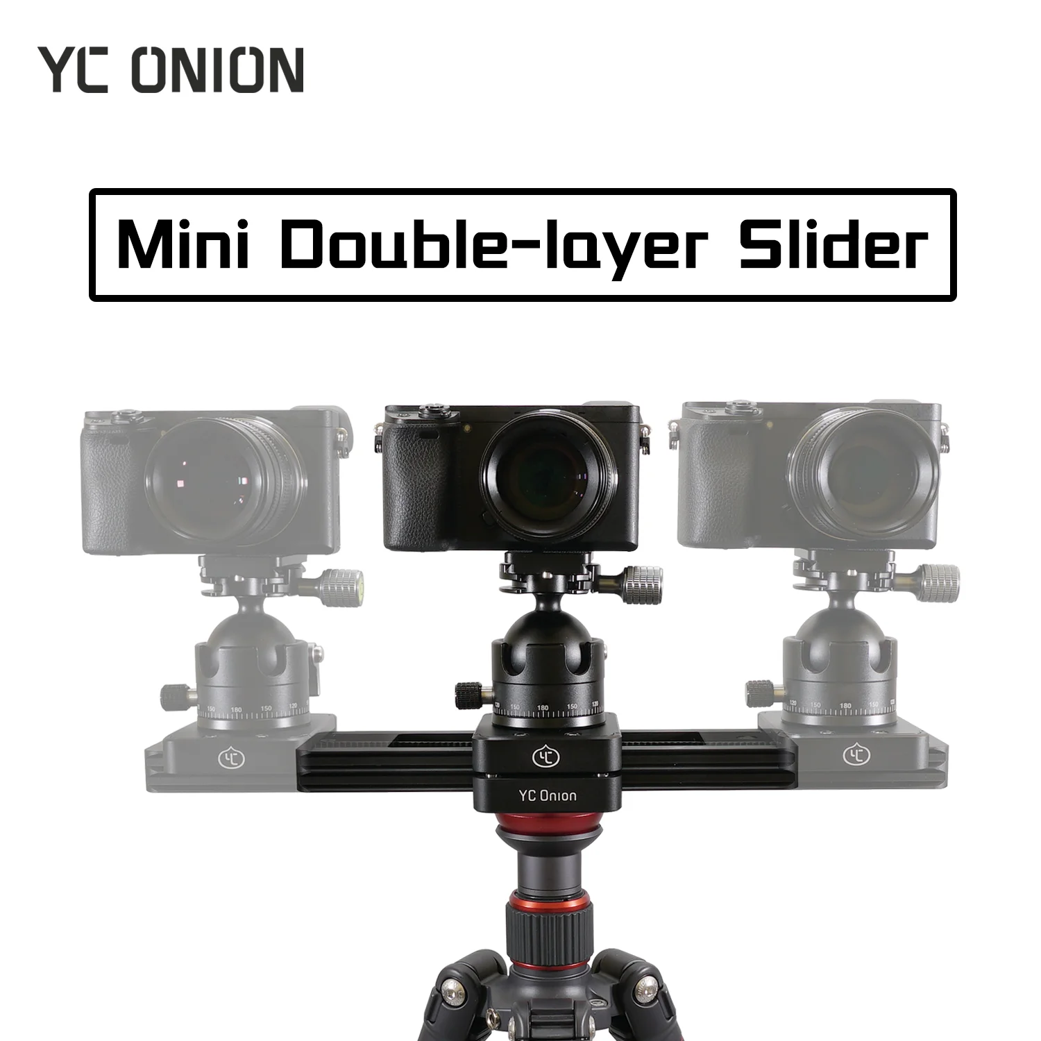 

YC Onion Chocolate Slider for Camera DSLR Phone Mini Manual Portable Sliders Stabilizer for Camera 11in/28cm Travel Length