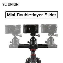 YC Onion 카메라용 초콜릿 슬라이더, DSLR 휴대폰용 미니 수동 휴대용 슬라이더 스태빌라이저, 11 인치, 28cm 이동 길이