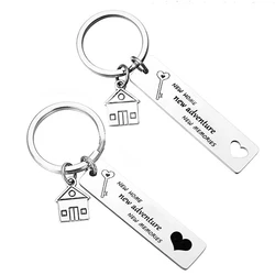 New Home New Adventures Memories Keychain Housewarming Gift for Homeowners Keyring Moving in Together First Home Key Chain