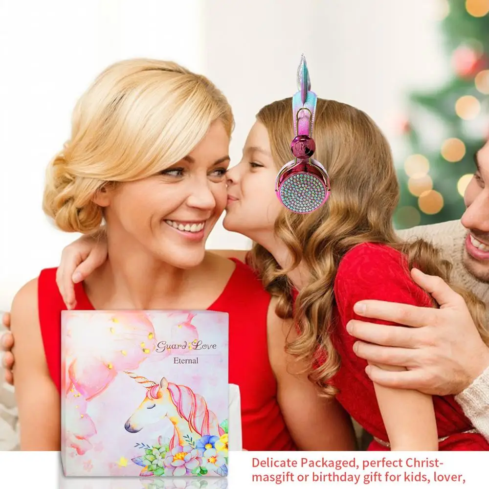 Wireless headphones Kids Headset Cartoon Unicorn Blue-tooth Headphones Microphone Casco Gaming Handsfree Calling Auricularesgift