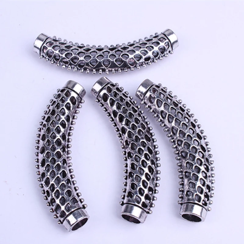 2PCS African Hair Braid Copper Tube Metal Hollow Hair Ring Dread Bead Dreadlock Cuffs Jewelry Decoration Accessories