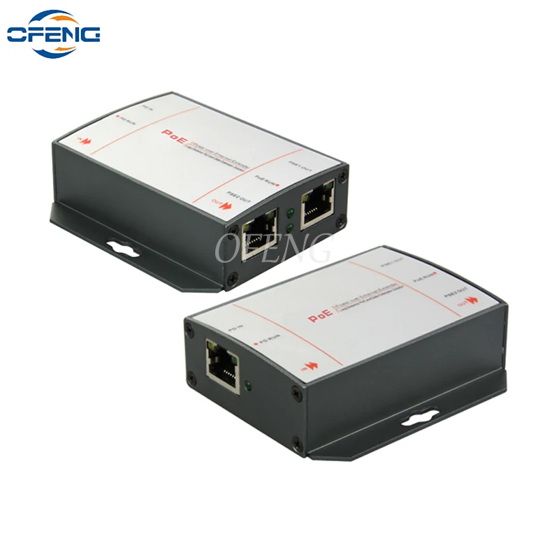 POE Extender 1 Input 2 Output IEEE 802.3af Standard 200m Transmitter Distance NVR IP Camera Wireless AP 3 Port 100M