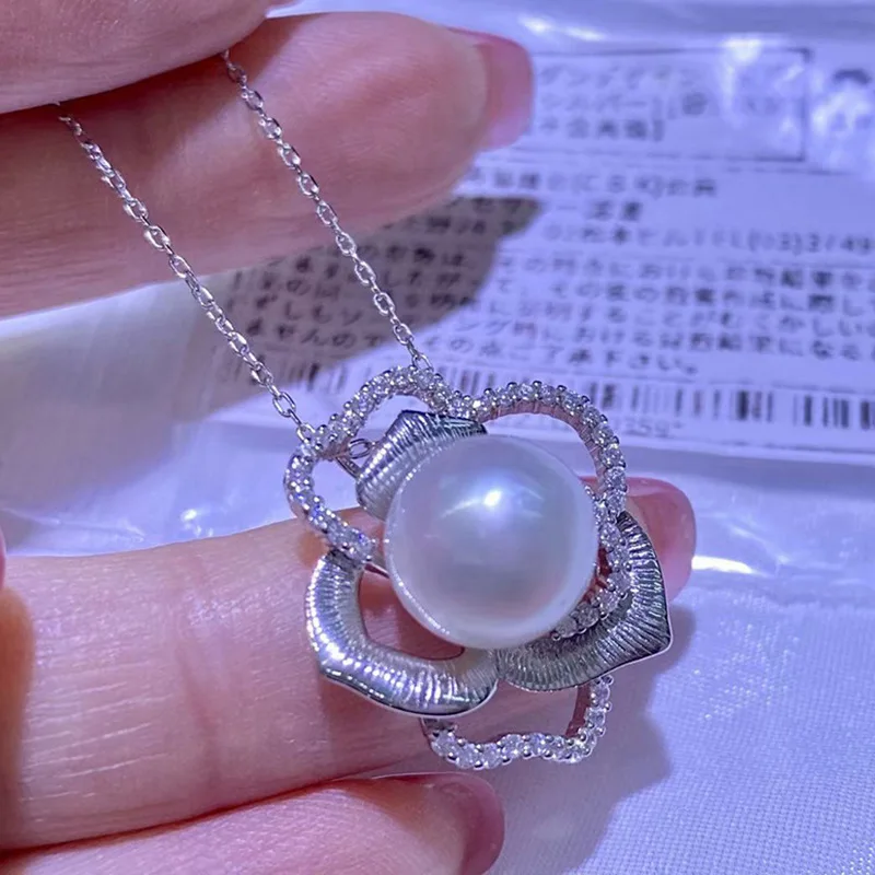 

Big Flower Pearl Pendant Settings For 9-10mm Fashion Women Handmade Pendant Components Jewelry Making