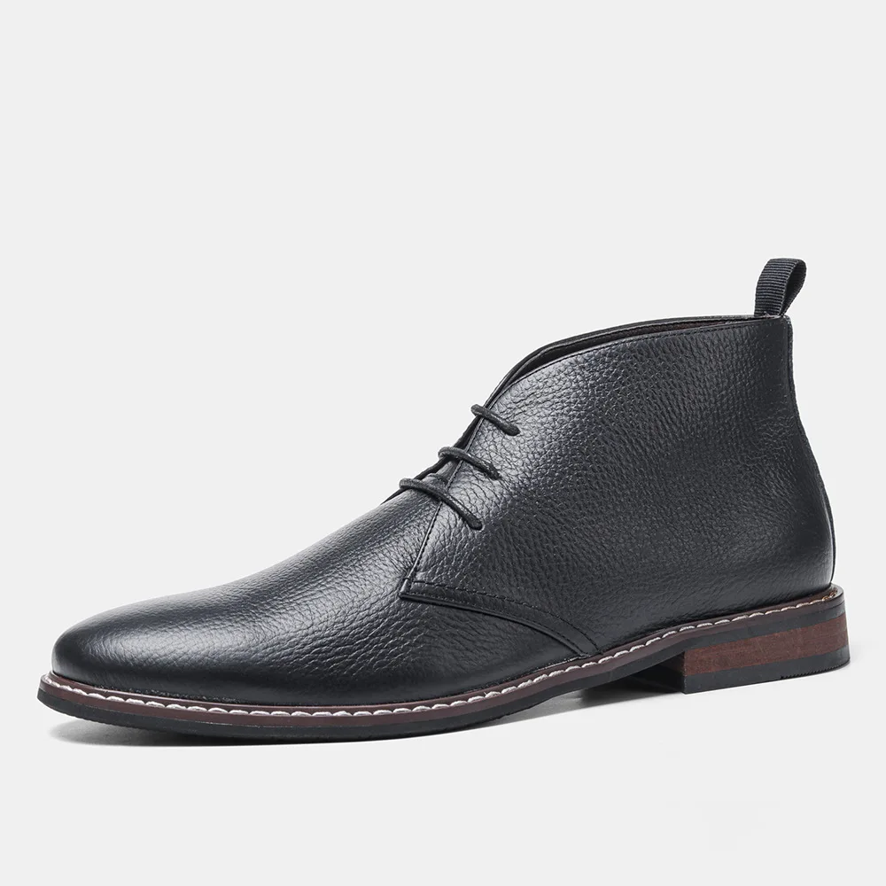 Men's boots Genuine Leather Men's ankle boots Brand quality Chelsea boots for men