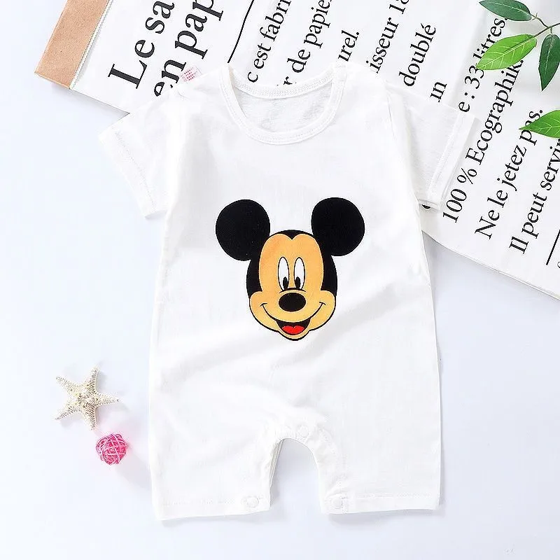 Disney Mickey Newborn Jumpsuit Baby Short Sleeve Shorts Onesie Summer Fashion Brand Costume Toddler Romper 3M-24M