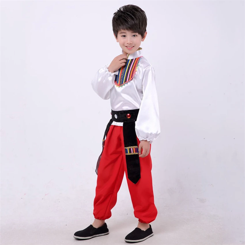 Russian National Costumes Modern Stage Boy Dance Costumes Children Princess Dress Girl Party Chinese Folk Dance Dress Festival