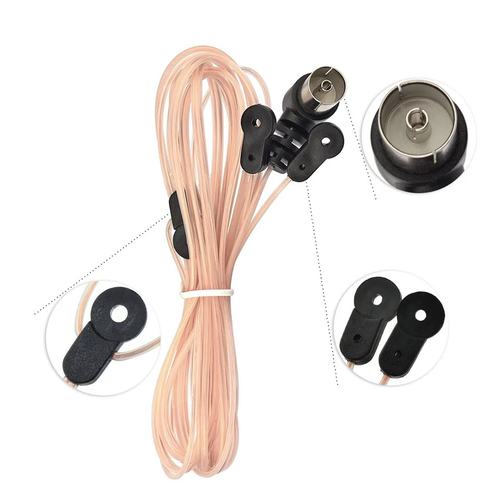 Eightwood FM Antenna Aerial 75 Ohm TV Female Adapter with 1.7m Cable and TV Male to F Male Connector for Radio Onkyo Sherwood