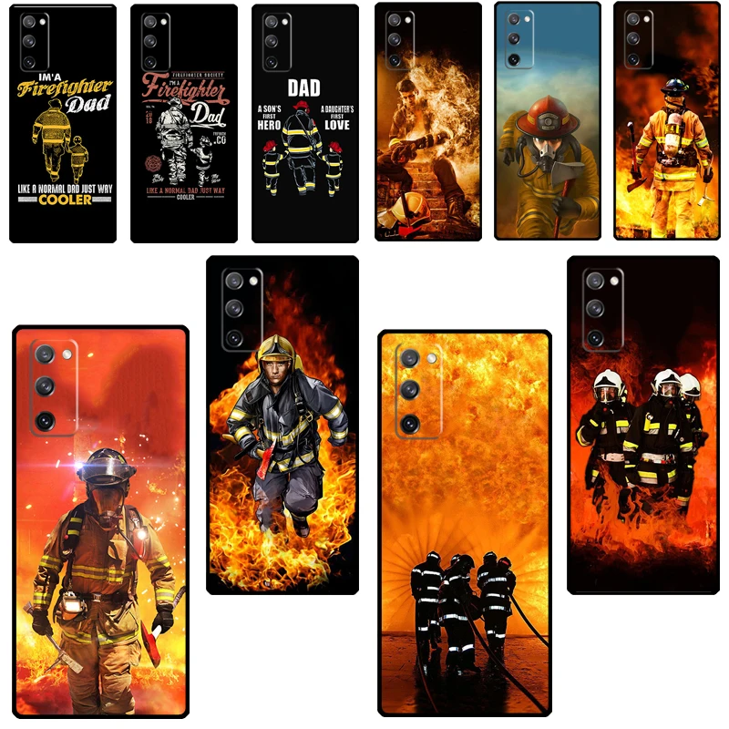 Firefighter Heroes Fireman Case For Samsung Galaxy S21 S20 FE S8 S9 S10 Plus S10e Note 10 Note 20 Ultra Cover