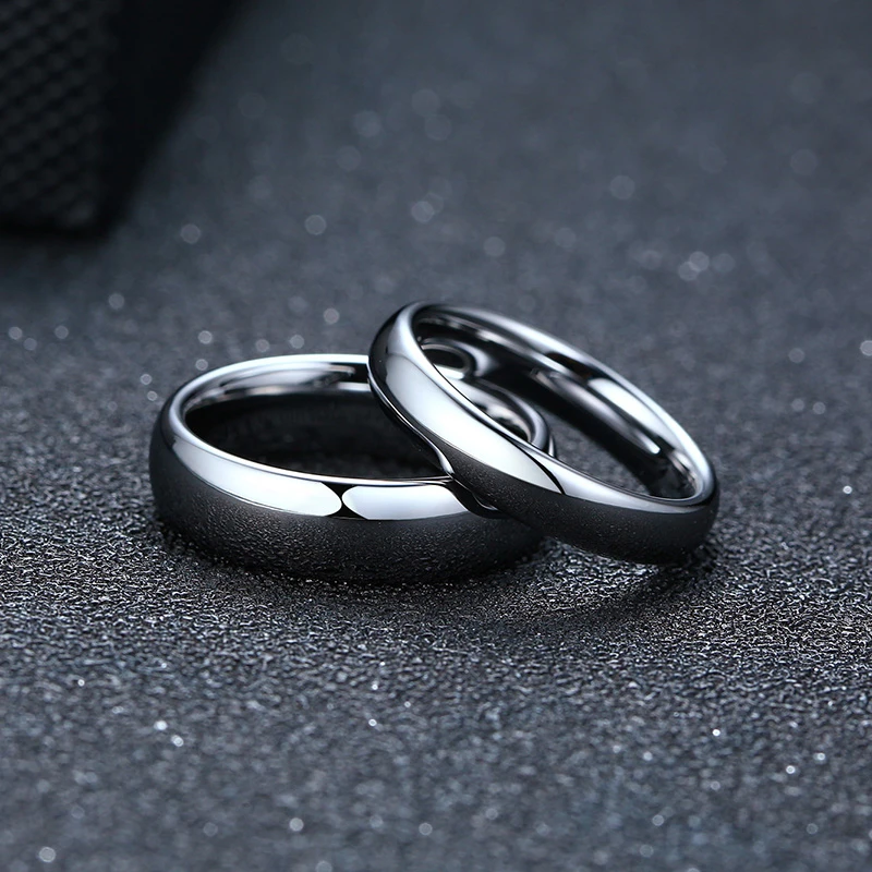 High Quality Simple Tungsten Rings Free Engraved Name Men Women Exclusive Couple Wedding Ring Wholesale Fashion Jewelry
