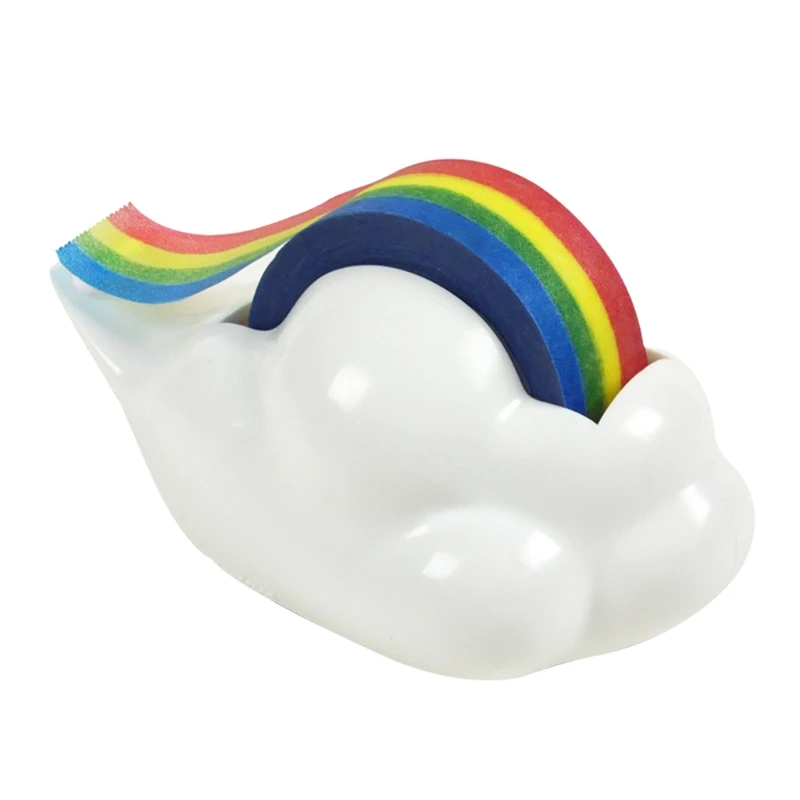 2024 New Cute Rainbow Tape Cloud Dispenser Roll Holder Reusable Decorative for students