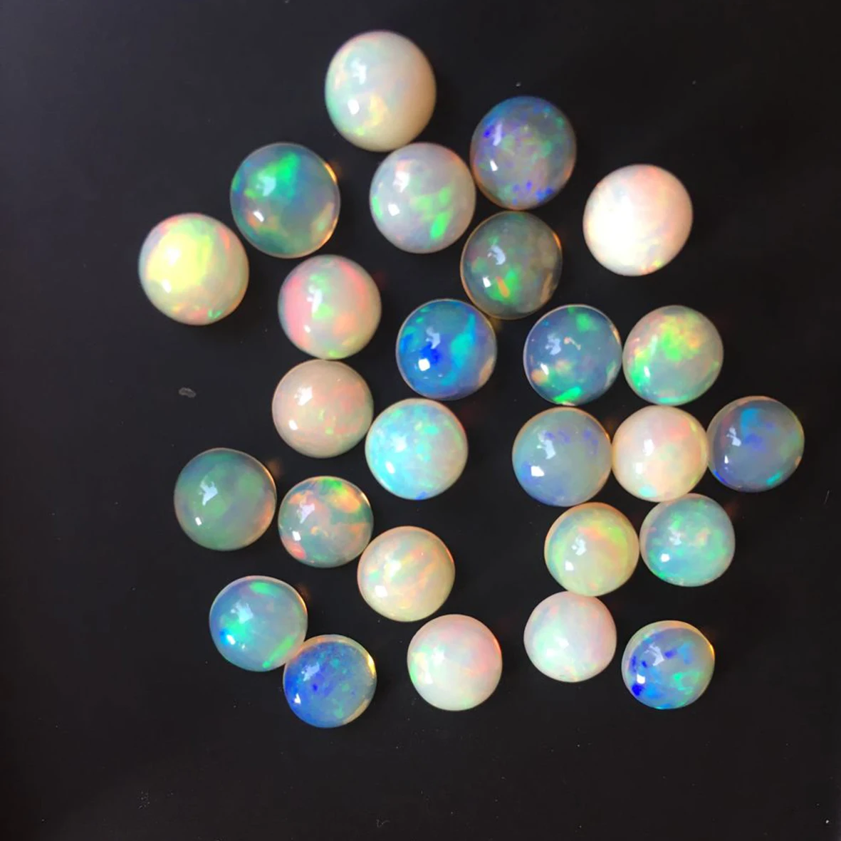 2.5X2.5 mm 3 Piece Ethiopian Cabochon Natural Round Opal Loose Gemstone