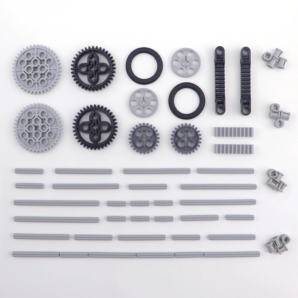 MOC piezas de bloques técnicos, Conector de eje de engranaje a granel, cadena de polea de rueda, enlace de coche, accesorios compatibles con Mindstorms, ladrillos de construcción