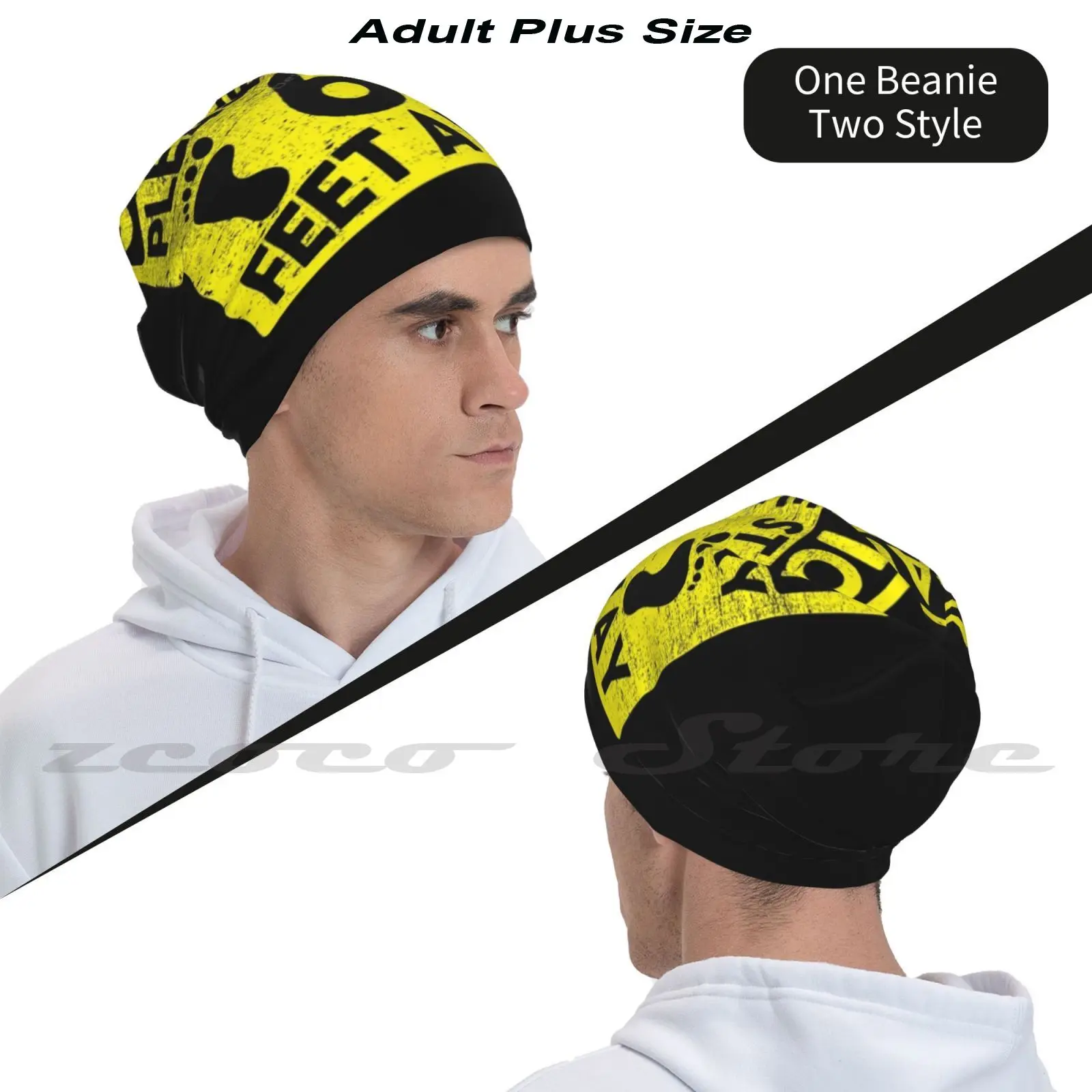 Caution Please Stay 6 Feet Away Personalized Pattern Knit Hats Plus Size Elastic Soft Cap Distancing Keep Distance 2 Meters