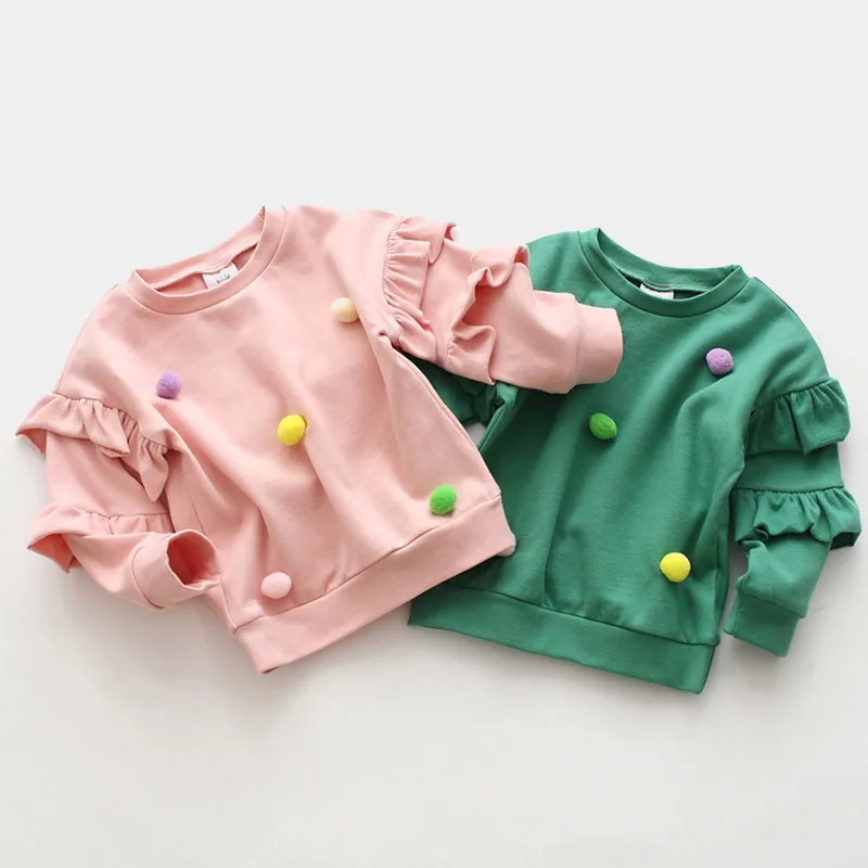 2024 Spring Autumn 2 3 4 5 6 8 10 Years Children'S Birthday Gift Flare Trumpet Sleeve Decoration Coat Kids Baby Girl Sweatshirt