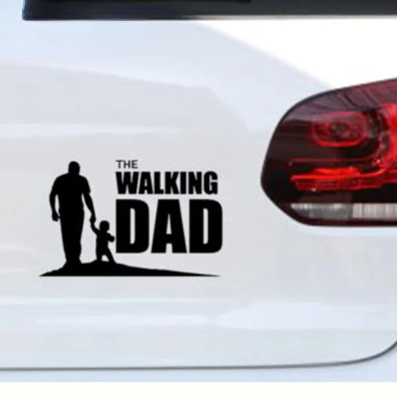 

Автомобильные наклейки, Декор, мотоциклетные Переводные картинки, ходячий папа с ребенком, декоративные аксессуары, креативный солнцезащитный водонепроницаемый ПВХ, 17*11 см