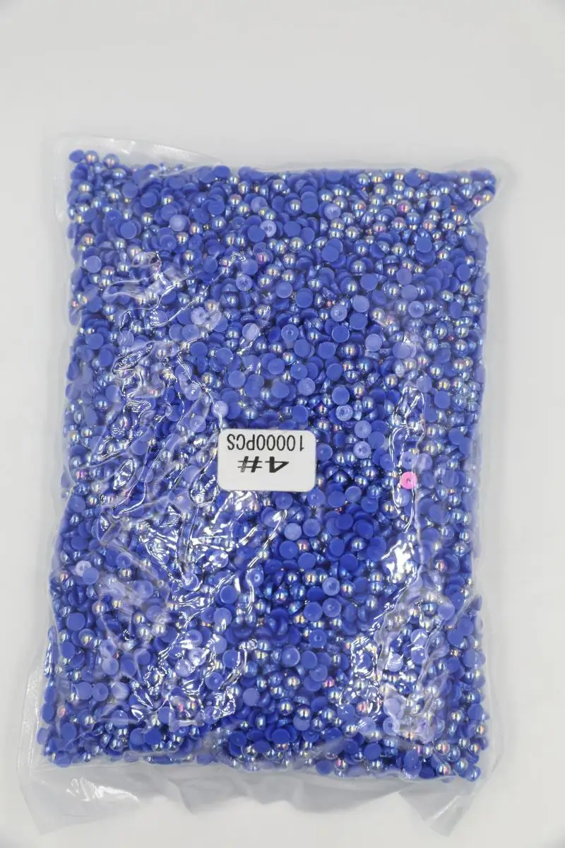 

2mm,4mm,5mm,6mm,8mm,10mm,12mm Jelly Sapphire AB Flat back ABS round Half Pearl beads, imitation plastic half pearl beads