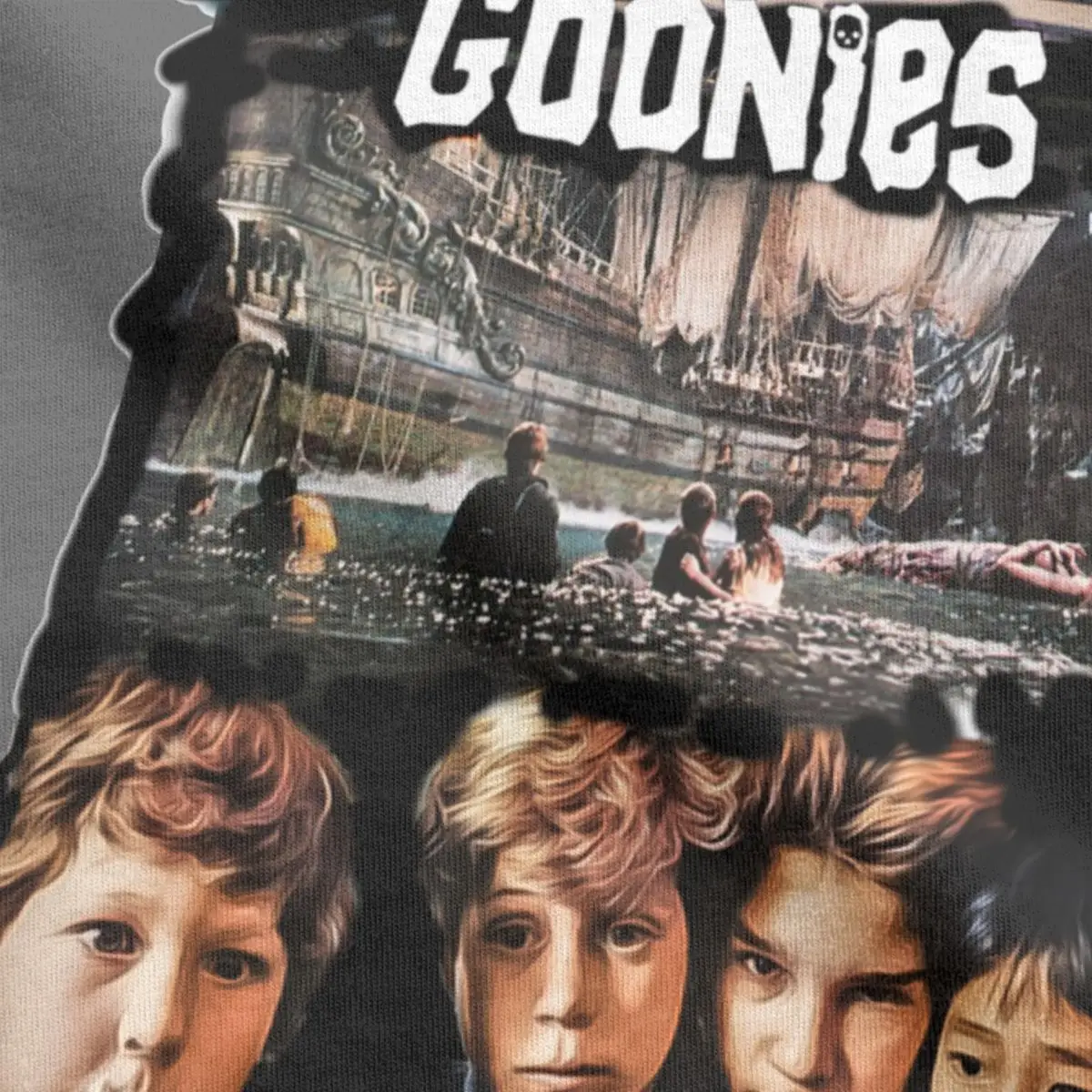 Vintage The Goonies Print Art T-Shirt for Men Crewneck Cotton T Shirts Short Sleeve Tees Gift Clothes