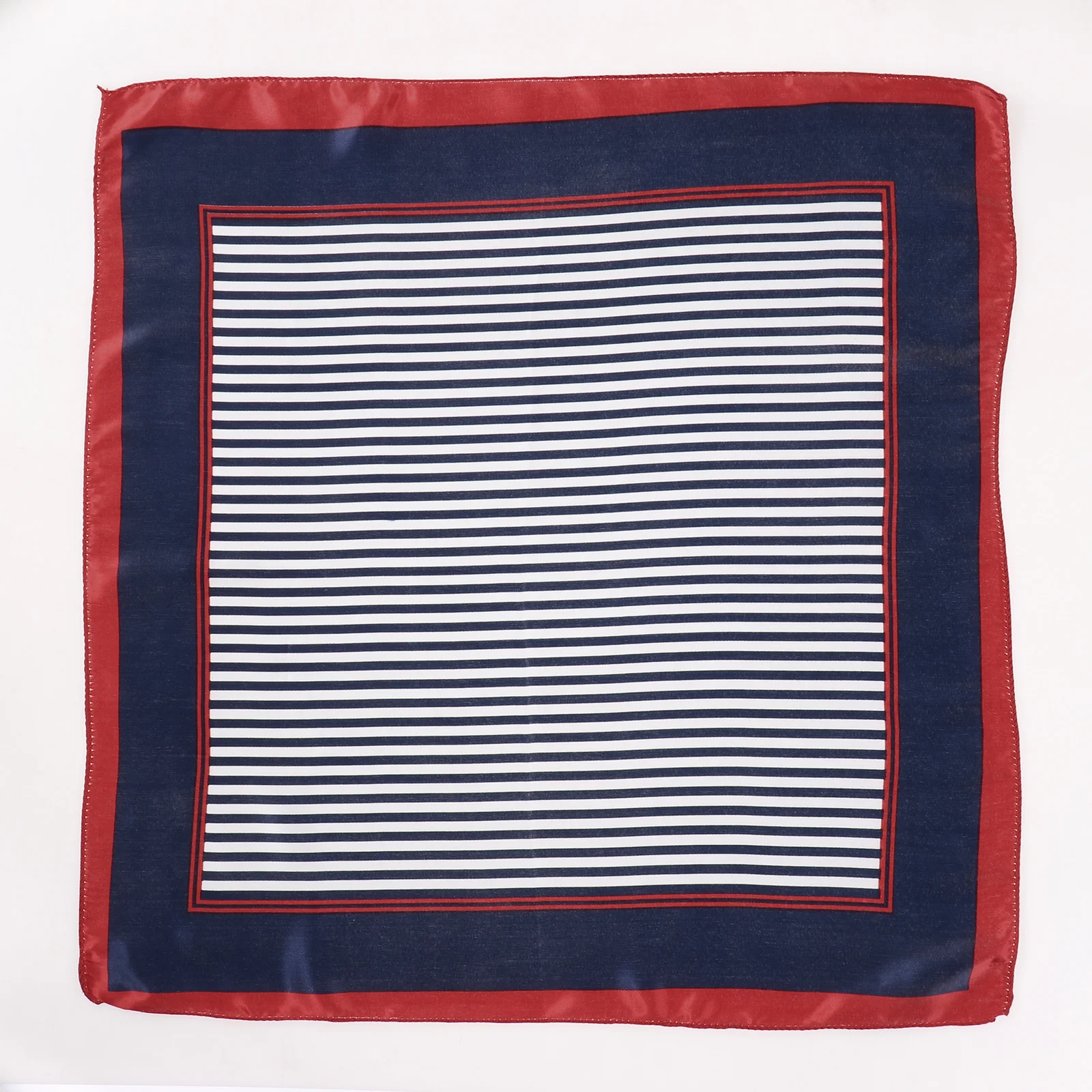 Women Small Square Scarf Sailor Cap Set Stewardess Striped Patchwork Satin Scarf with Carnival Christmas Striped Navy Sailor Cap