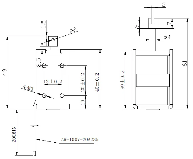 Two Way Self Holding Electromagnet Pulse Push-pull Electromagnet Stroke 12mm Inertia Type 2-HEAD Output Shaft