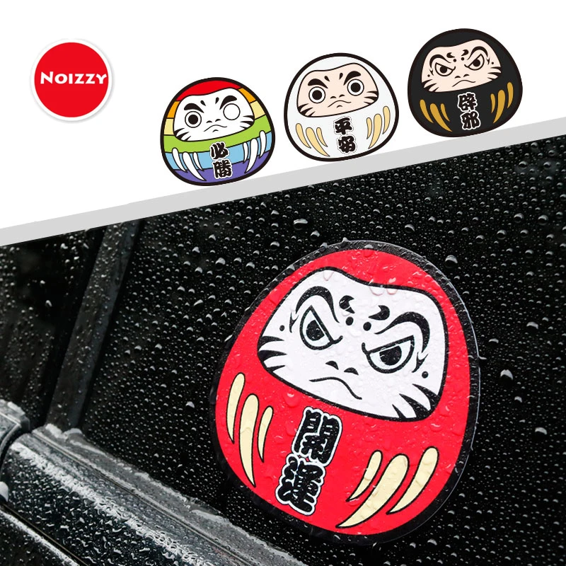 Noizzy Japan Style Daruma Car Sticker Side Window Fuji Mount Oriental Auto Vinyl Decal Best Wishes for Women Styling Accessories