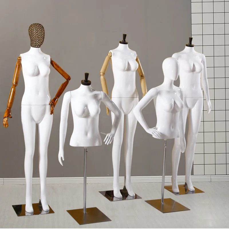 Female Model Dummy Human Platform Simulation Full Body Arm Wooden Hand Mannequin