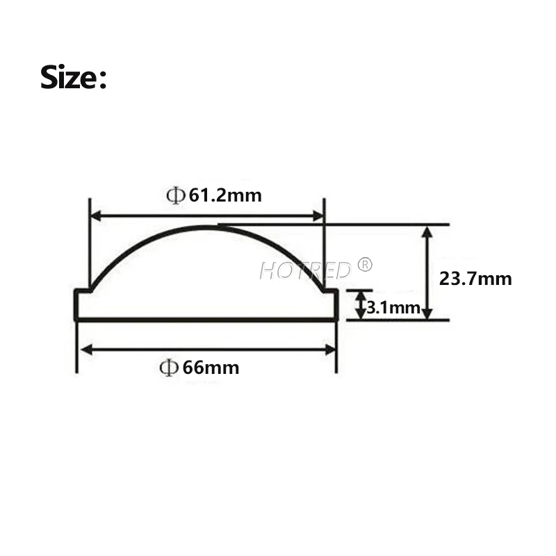 LED Focus Lens 66mm PMMA Flat-Bottom Convex Lens For DIY Sunshine Light Flashlight Bicycle Lamp lantern headlamp lenses