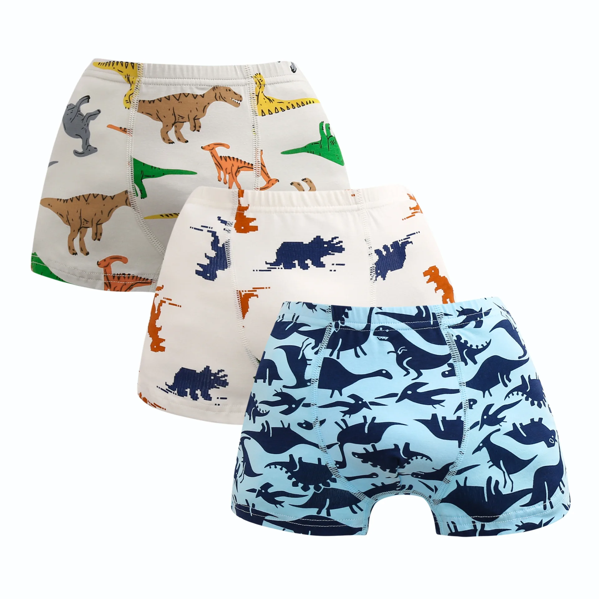 3Pcs Baby Boys Underwear Cotton Cartoon Dinosaur Children\'s Shorts Panties for Boys Toddler Teenagers Comfortable Underpants