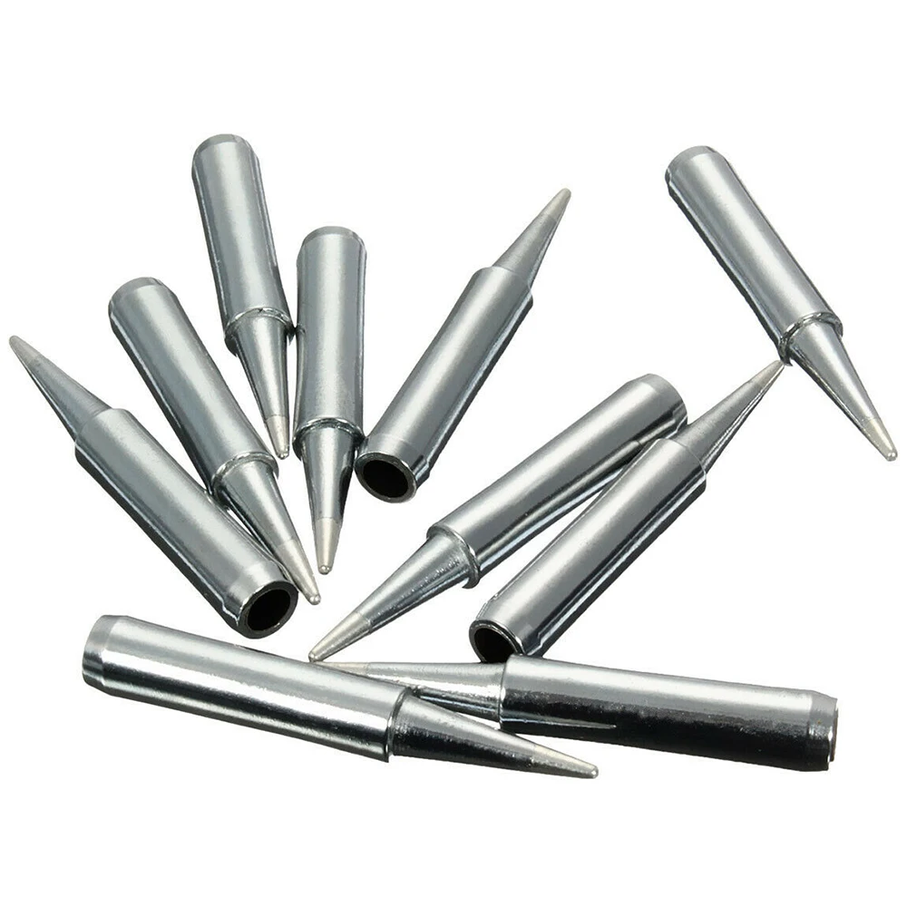 10pc 900M-T-B Lead-free Pure Copper Solder Iron Tips 6.3mm 4mm For Soldering Station Welding Torch Tip Welder Solder Accessories