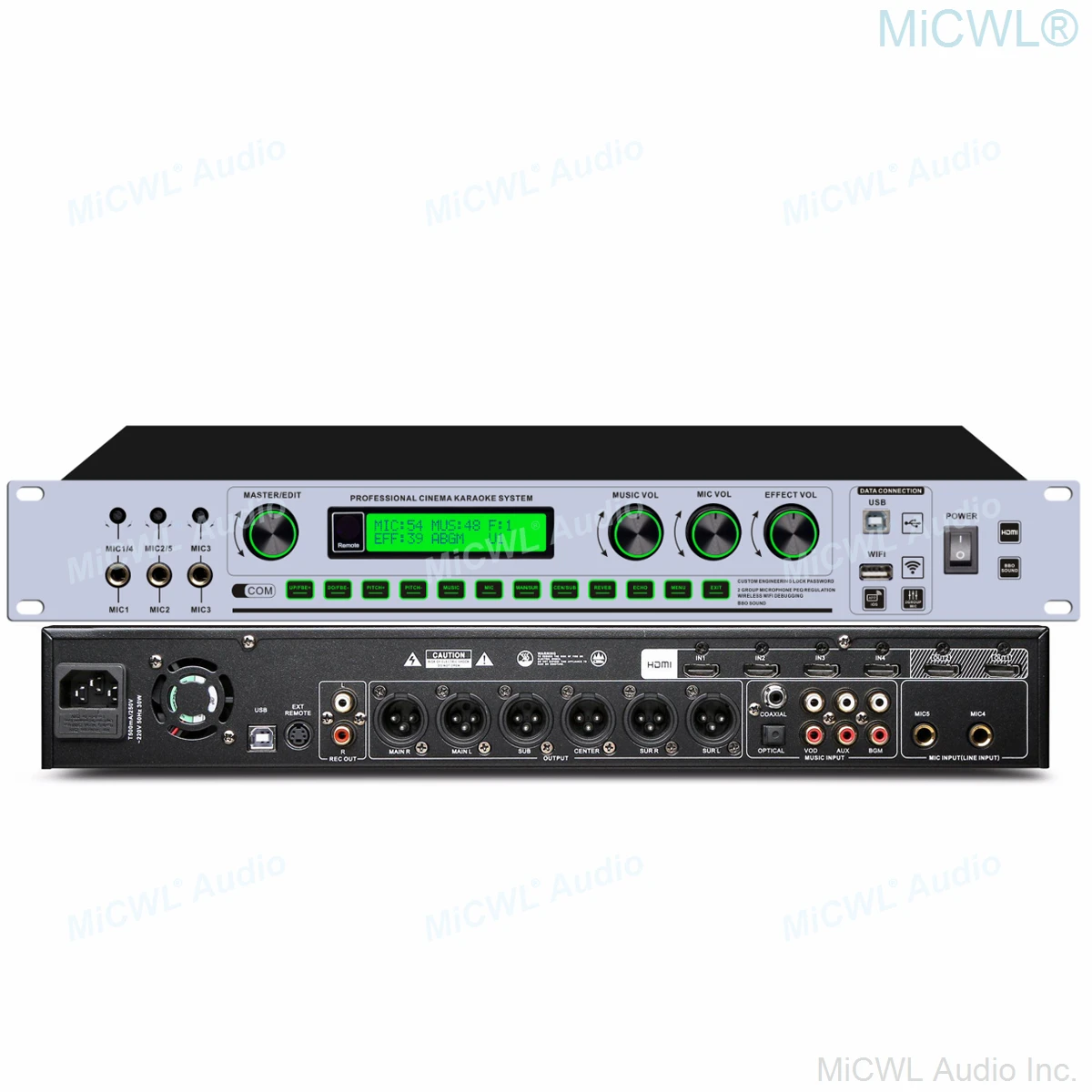 معالج إشارات رقمي طراز MiCWL KX6 + DTS فك الترميز بالمرحلة الأمامية HDMI وwifi وusb مع برنامج الكمبيوتر الشخصي iPhone 5.1 فك ترميز القنوات