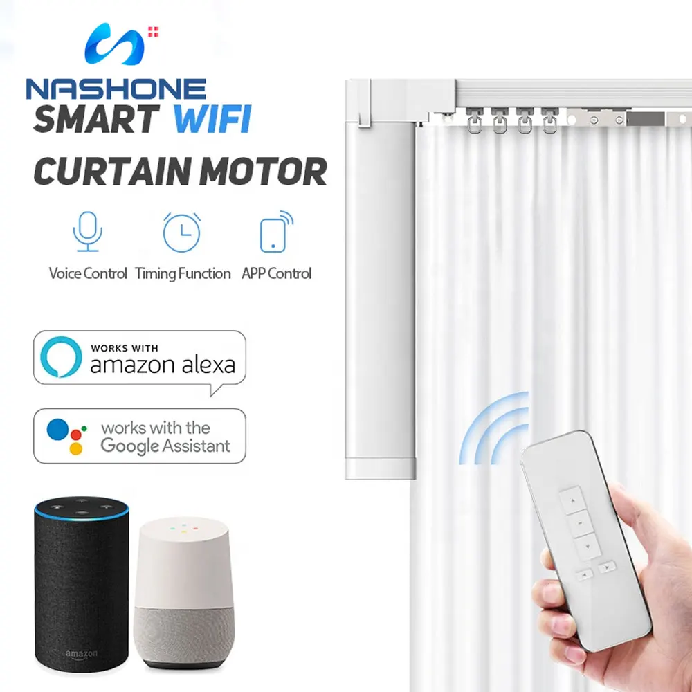 Tuya Smart Home Smart Curtain Motor Wifi Smart Curtains System Customized Electric Curtains Track Work With Alexa Google Home