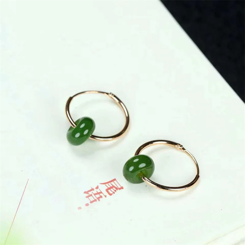 

Hot Selling Natural Hand-carved 925silver Gufajin Mosaic Jasper Pingan Buckle Earrings Studs Fashion Jewelry Men Women LuckGifts