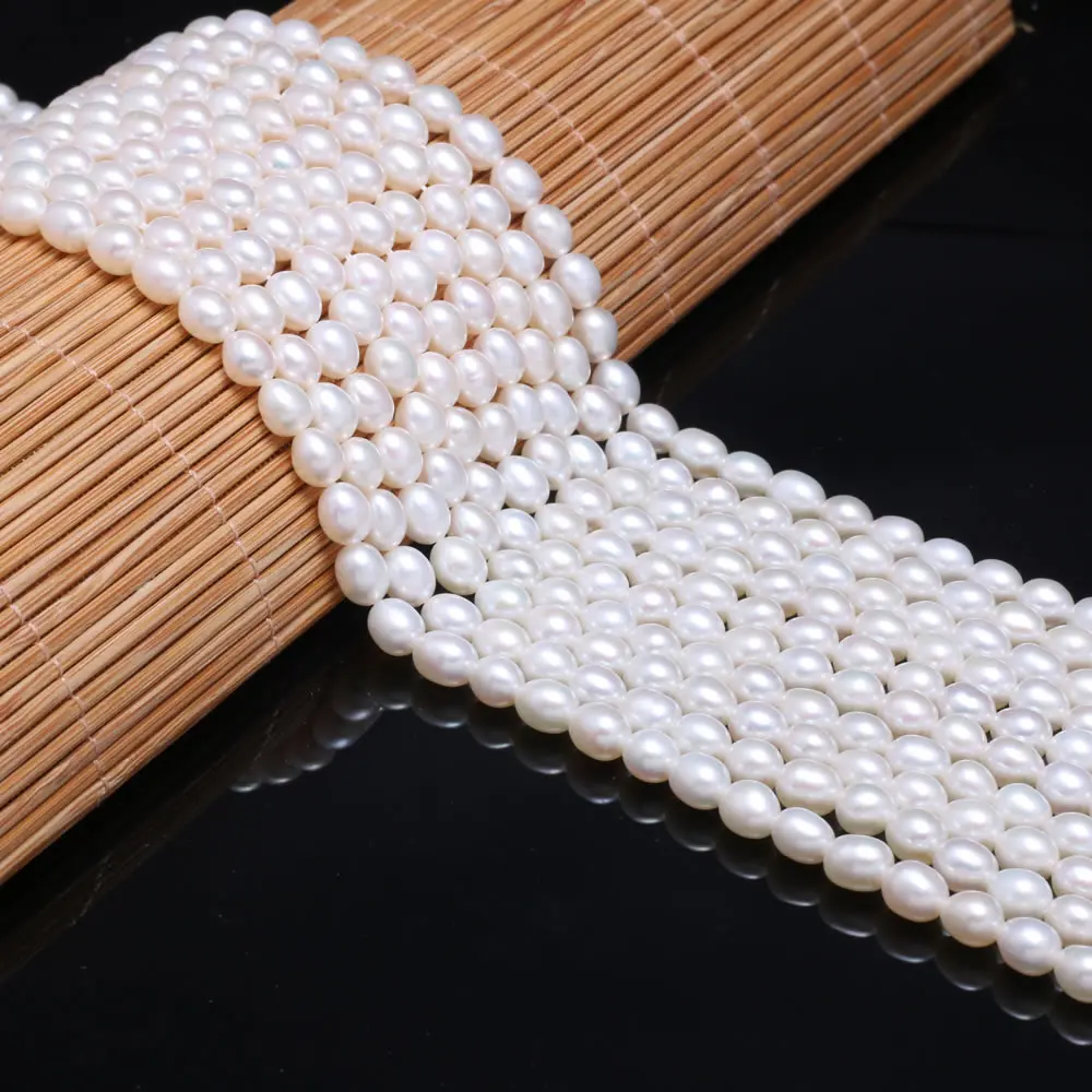 AAA Freshwater Pearl Rice-shaped Loose Beads 36 Cm For DIY Bracelet Earring Necklace Sewing Craft Jewelry Accessory