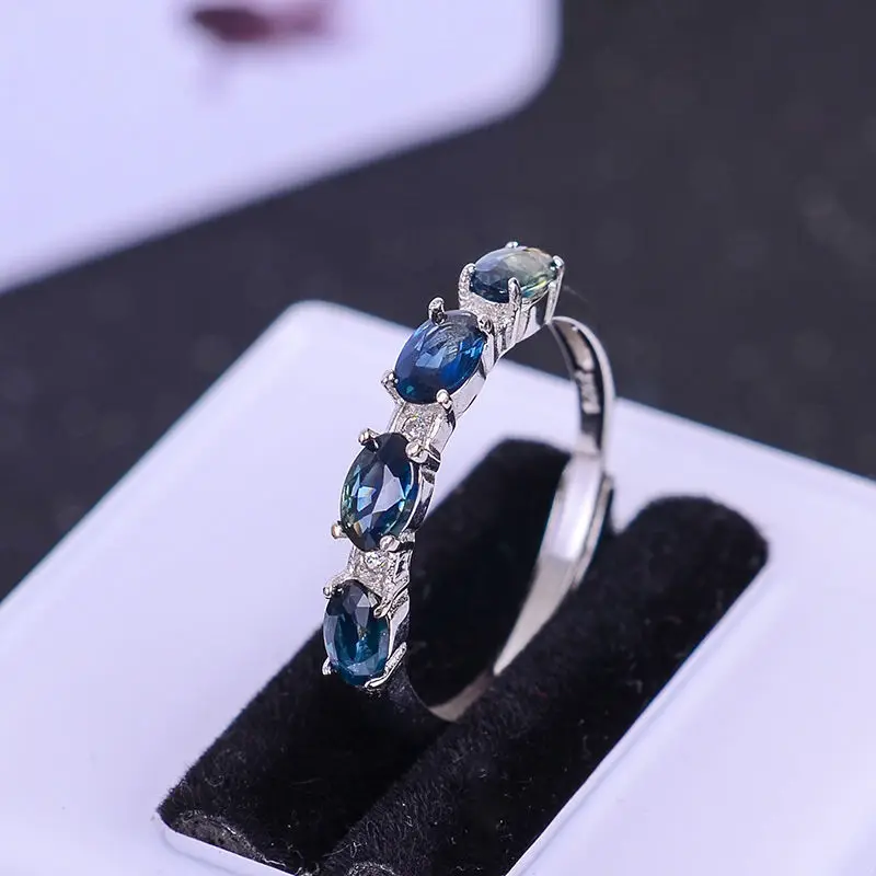 

hot sale Genuine sapphire ring silver 925 natural blue star sapphire stone rings