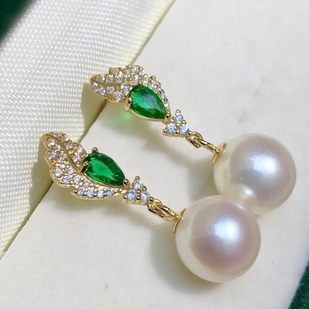 

Girl's Jewelry 925 Sterling Silver Earrings Findings Settings Base Mountings Parts Mounts for Pearls Agate Crystal Stones Jade