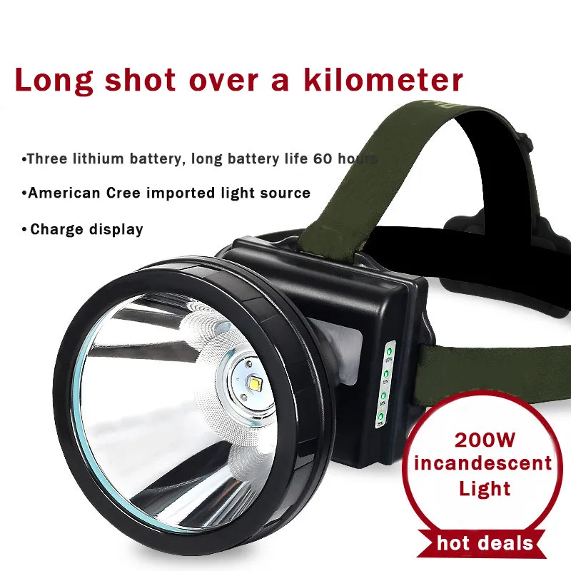 Powerful Cree 10W LED Portable Head Lamp Waterproof Headlight Fishing Hunting Camping Flashlight Built-in Lithium Battery Torch