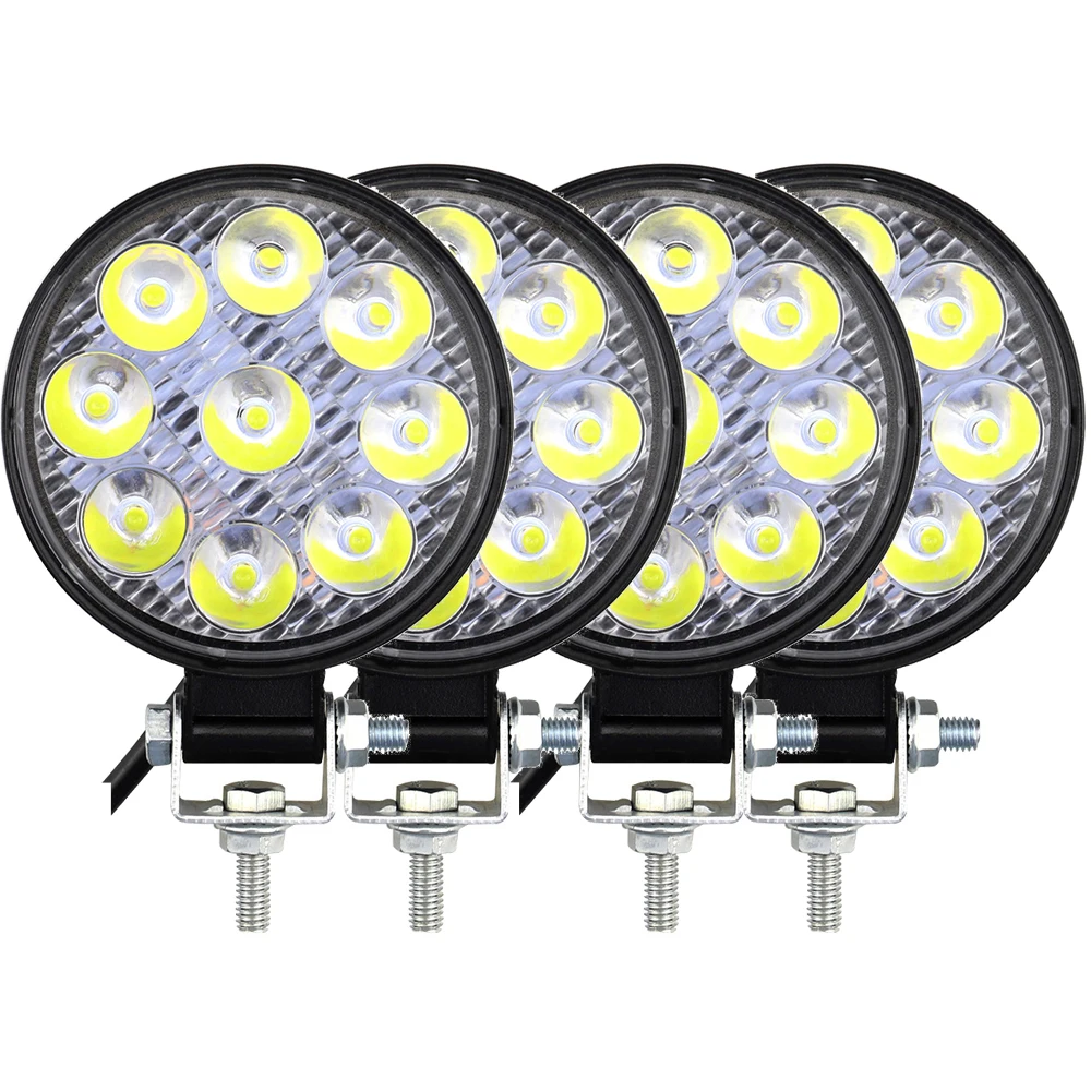27W 9LED Arbeit Licht LED Auto Front Nebel Licht 12V 24V für Lkw SUV 4X4 4WD Engineering scheinwerfer Off-road LED Runde Scheinwerfer