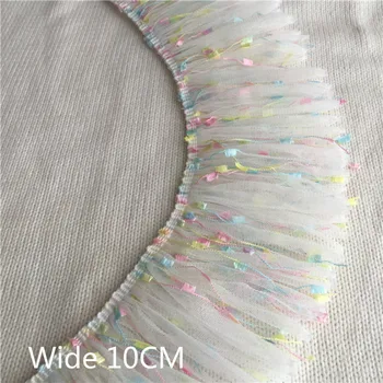 와이드 럭셔리 주름 장식 10CM, 3D 자수 리본, 접힌 레이스 트림, DIY 바느질 기퓌르 드레스 커튼 술 프린지 밑단 장식