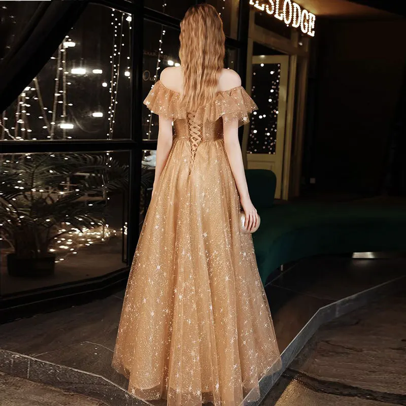 платье 2021 Sexy Boat Neck High-end Evening Dress Prom Party Gown Robe De Soiree Longue Formal Dress Simple Robe De Soiree