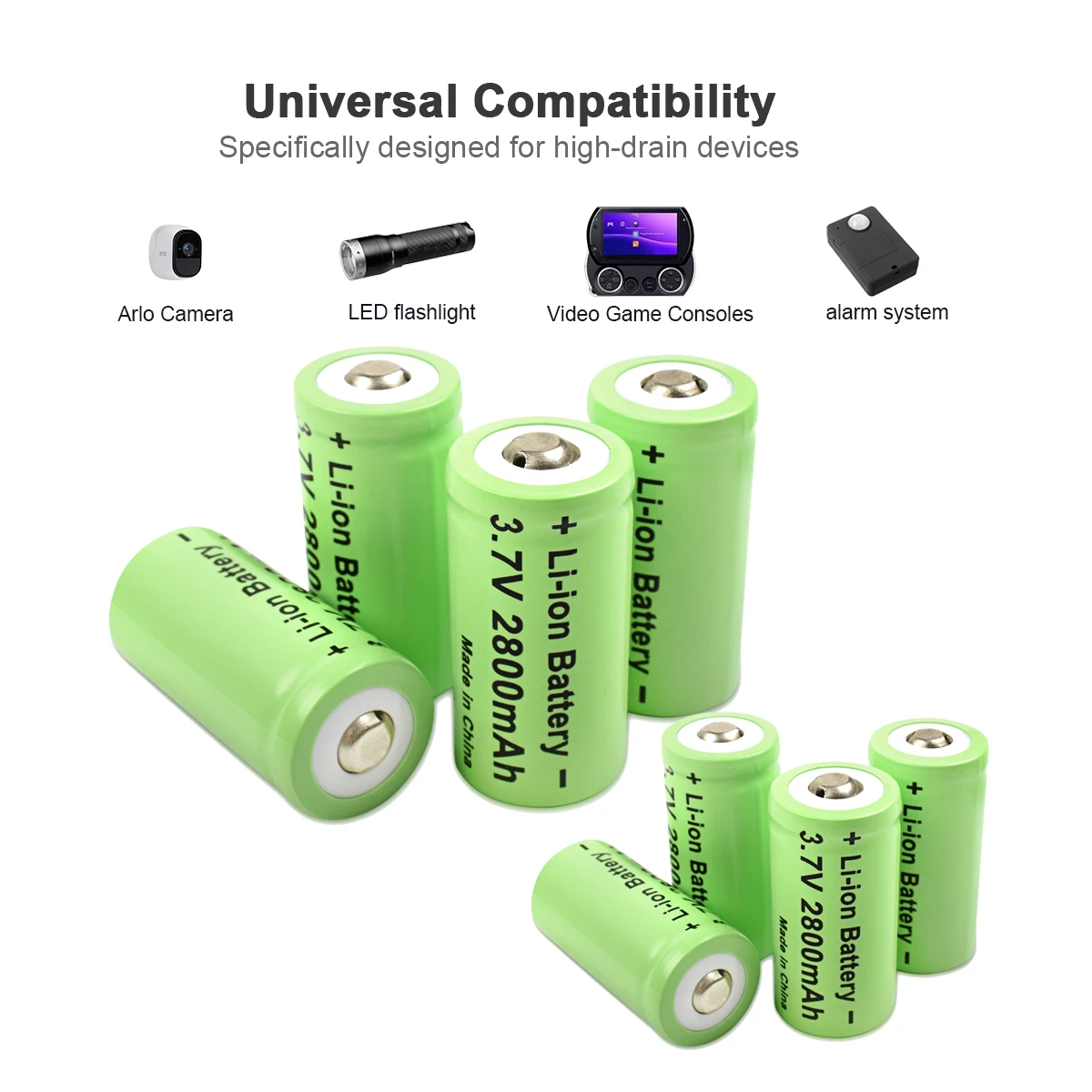 2800mah For CR123A RCR123 ICR16340 Battery 3.7V Li-ion Rechargeable Battery For Arlo Security Camera Laser Pen Cell