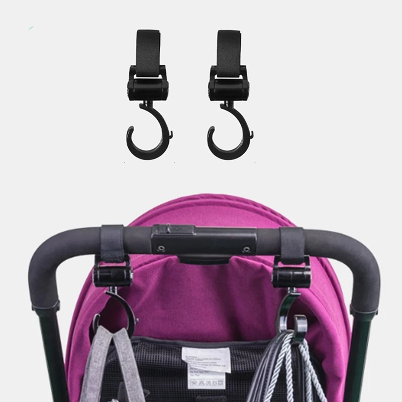 2pcs/Set Baby Stroller Hooks Pram Rotate 360 Diaper Bag Hanger Kids Activity Gear Accessories