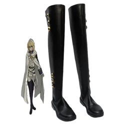 SBluuCosplay Seraph Of The End Cosplay Shoes Mikaela Hyakuya Boots Military Uniform Cosplay Costume Ferid Bathory Boots