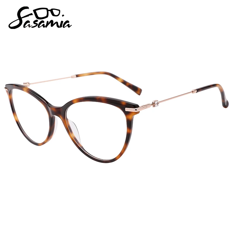 SASAMIA Spectacle Frame for Women Tortoiseshell Pattern Female Eyeglasses Frame Women Reading Eyewear Prescription GlassesWD4116