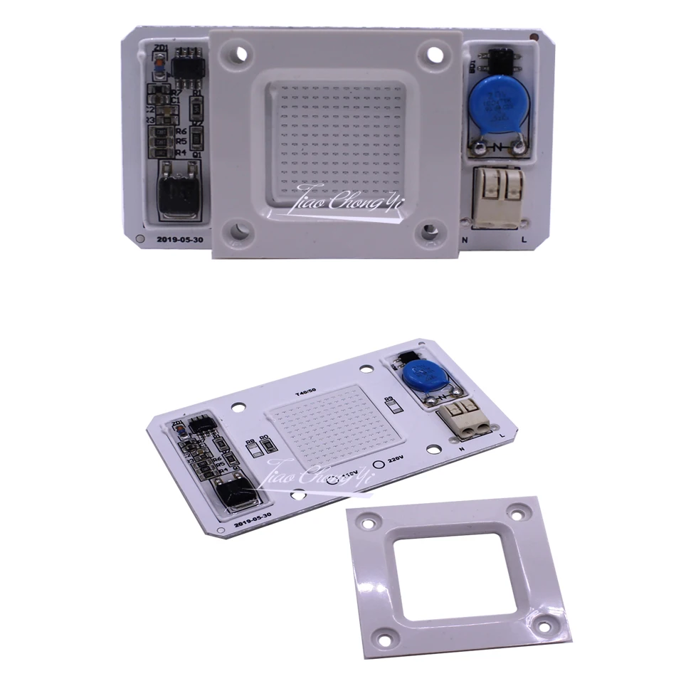 Imagem -03 - Chip de Lâmpada Led Cob uv 50w ic Inteligente 110v 220v 395nm 400nm Dob ac Ultravioleta Mais Dissipador de Calor Mais 12v 125a Alimentação de Led