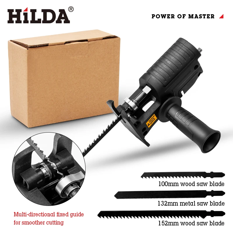 HILDA Reciprocating Saw-Adapter Hand-Tool Woodworking-Tool Cutting Cordless With Blades For Power Tool Electric-Drill