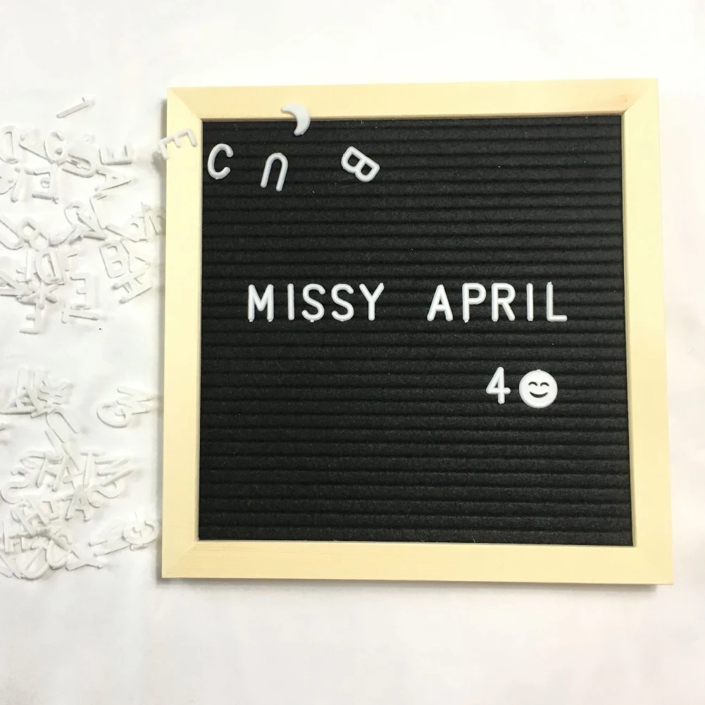 10x10inch Felt Changeable Letter Board Message Panel Home Restaurant Decoration felt letter board Wooden Frame Decorative