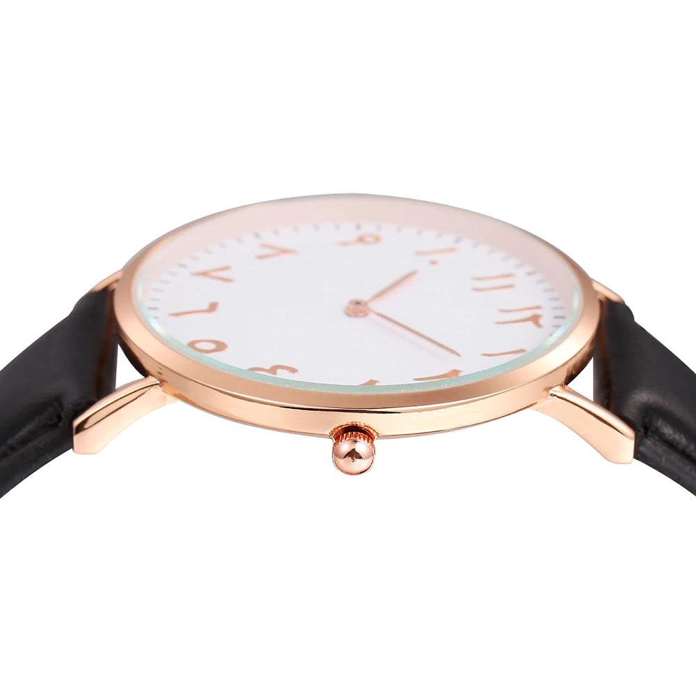 Zegarek – montre analogique à cadran rond pour hommes et femmes, bracelet en Faux cuir à Quartz, nouvelle mode Sport inoxydable