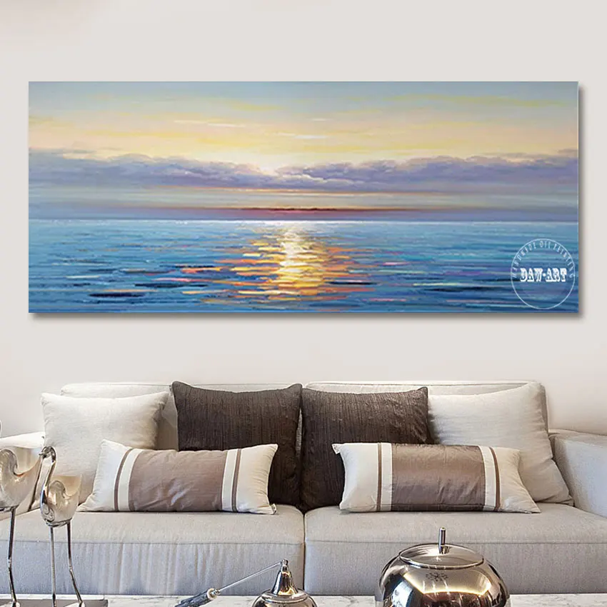 

Modern Living Room Decorative Pictures Seascape Abstract Acrylic Design Canvas Oil Painting Frameless Handmade Texture Art Wall