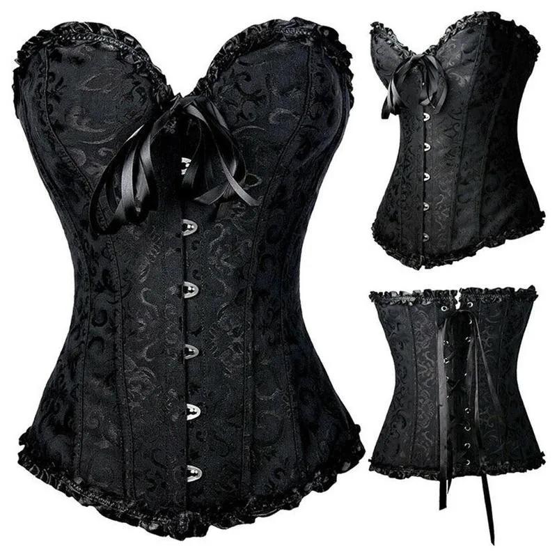 Sexy Women Corset Bustier Lace Up Corset Top Gothic Waist Trainer Lingerie Overbust Vintage Corsets Body Shaper Plus size XS-6XL