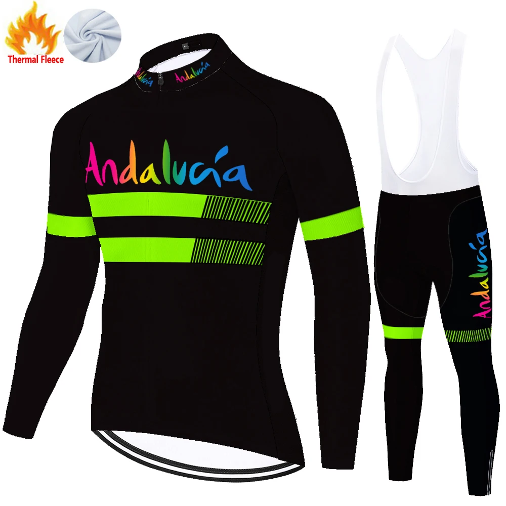 Andalucia Winter Thermal Fleece Tenue Cyclisme Homme Ciclista Ropa Hombre Equipamento De Ciclismo Conjunto Ciclismo Masculino