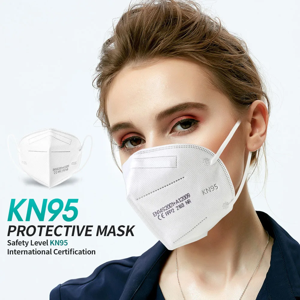 10-100 pieces KN95 face mask 5 layer filter dust port PM2.5 mascarillas FFP2 Nonwoven health Protective N95 mask fast delivery